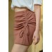 Side Drawstring Cotton Skirt